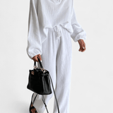 Esther, Relaxed Long-Sleeve Top & Wide-Leg Trousers Set