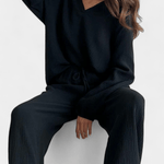 Esther, Relaxed Long-Sleeve Top & Wide-Leg Trousers Set
