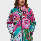 Aveline Quilted Jacket with Abstract Floral Pattern