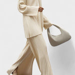 Augusta, Pleated Top & Wide-Leg Trousers Set