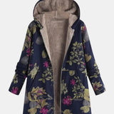 Aurora Navy Blue Coat with Floral Pattern - view 2