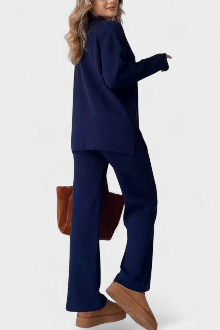 Briony, V-Neck Top & Wide-Leg Trousers Set