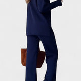 Briony, V-Neck Top & Wide-Leg Trousers Set