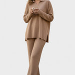 Briony, V-Neck Top & Wide-Leg Trousers Set