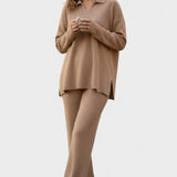 Briony, V-Neck Top & Wide-Leg Trousers Set