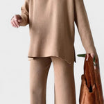 Briony, V-Neck Top & Wide-Leg Trousers Set