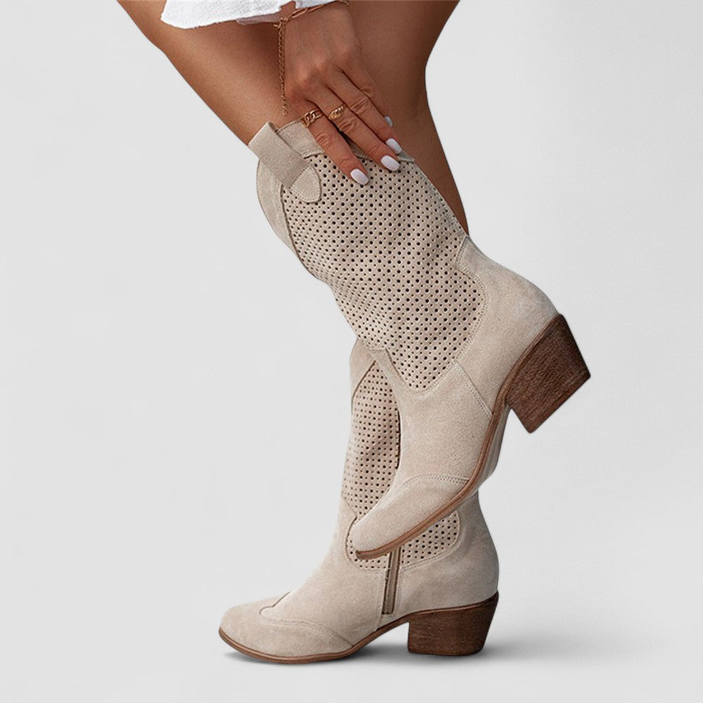 Quinn, Perforated Western Boots