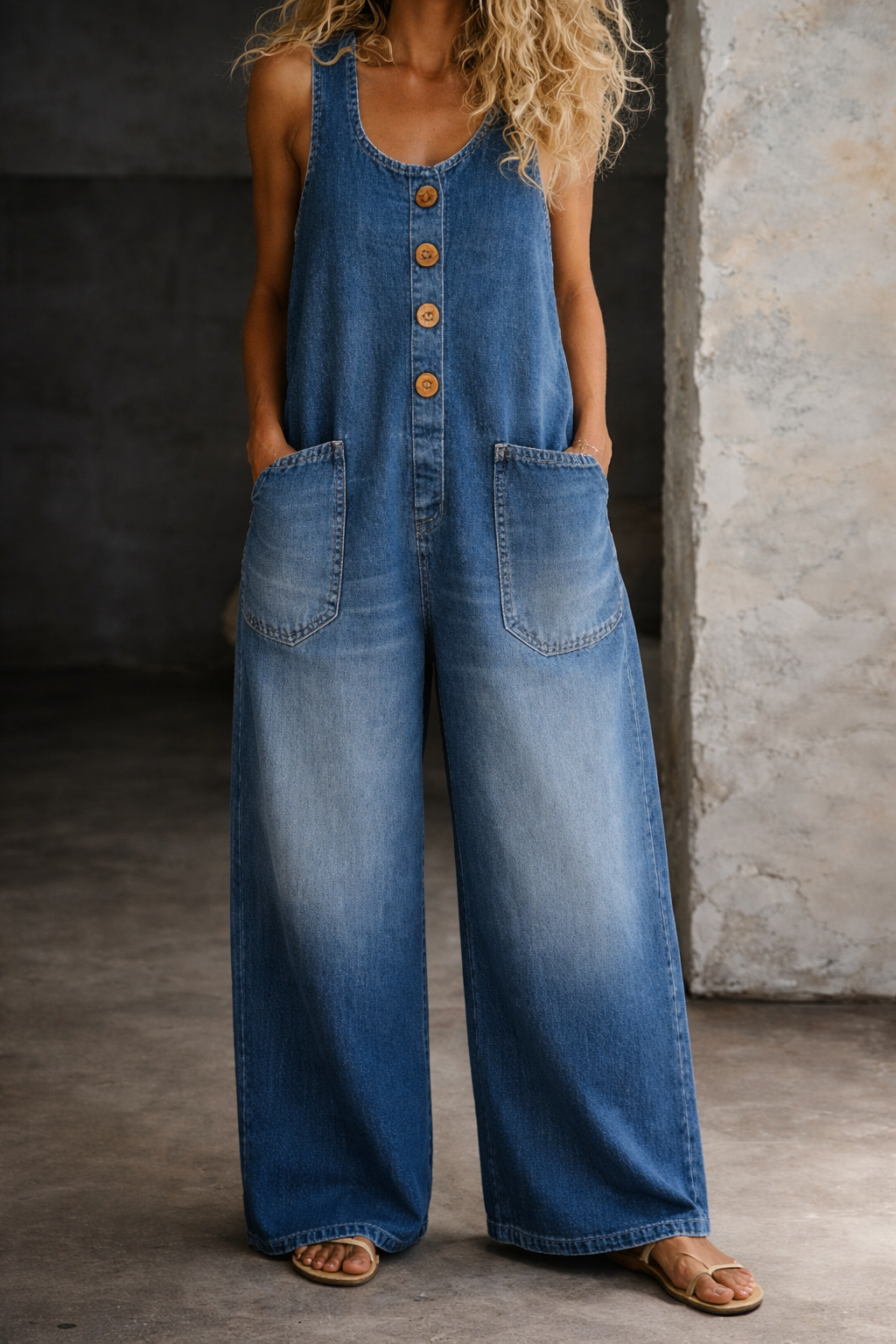 Amelia Vintage Cotton Dungarees - view 3