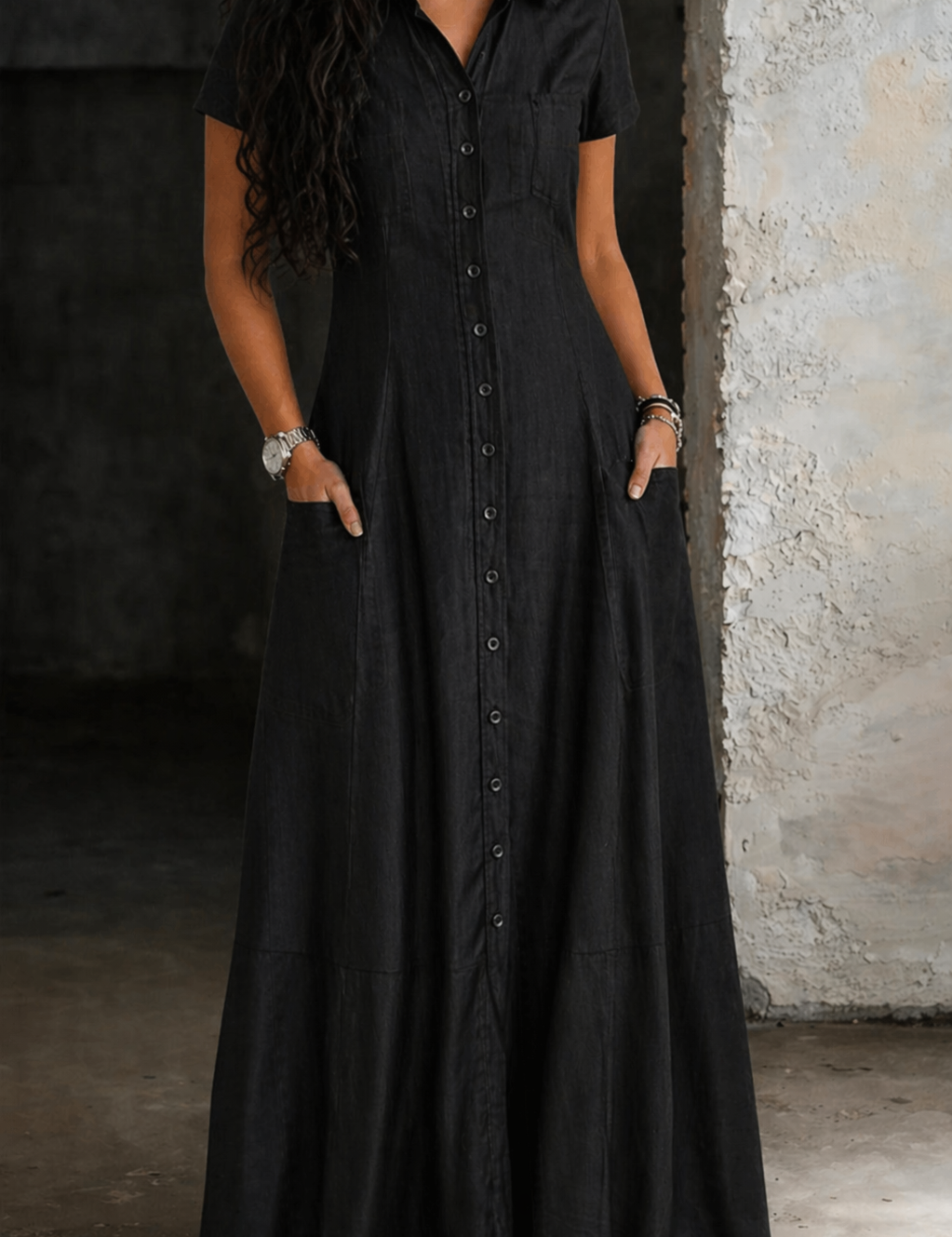 Ruby Long Denim Dress - view 3