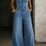 Evie Strapless Denim Dungarees - view 2