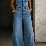 Evie Strapless Denim Dungarees - view 2