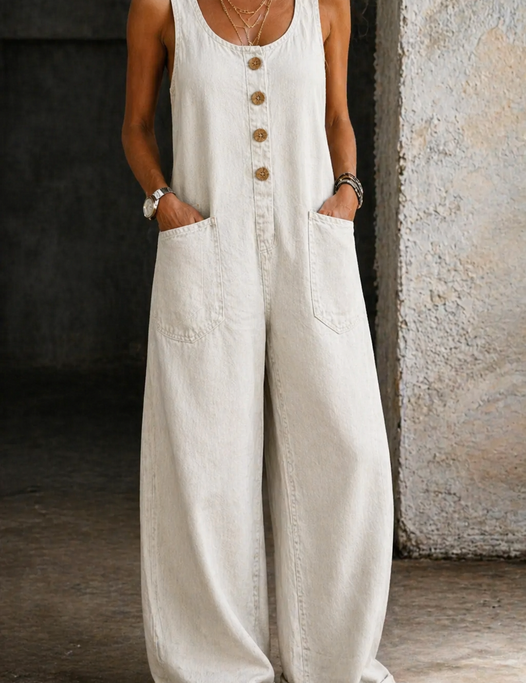 Victoria Vintage-Wash Denim Dungarees - view 2