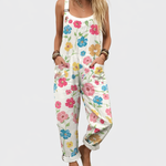 Comfortable printed overalls, front view