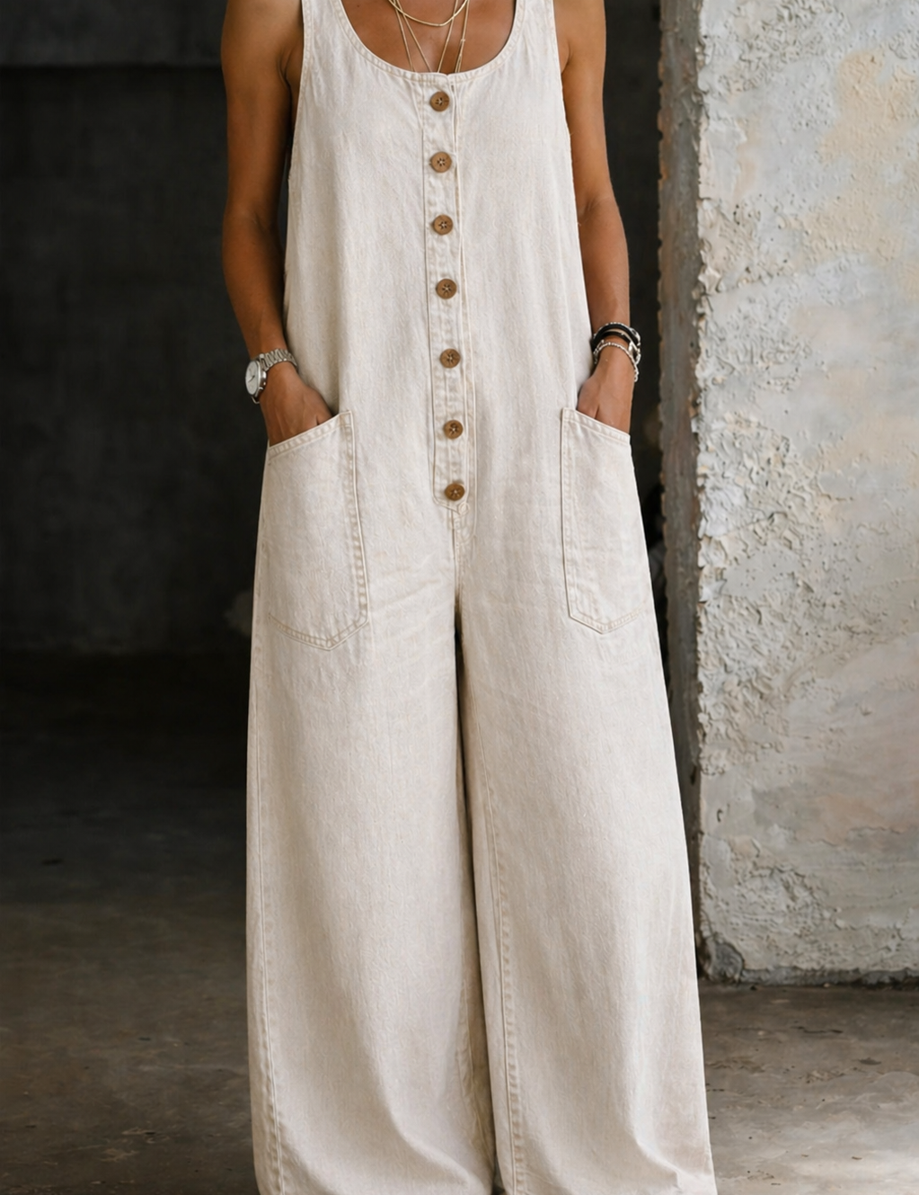 Amelia Vintage Cotton Dungarees - view 13