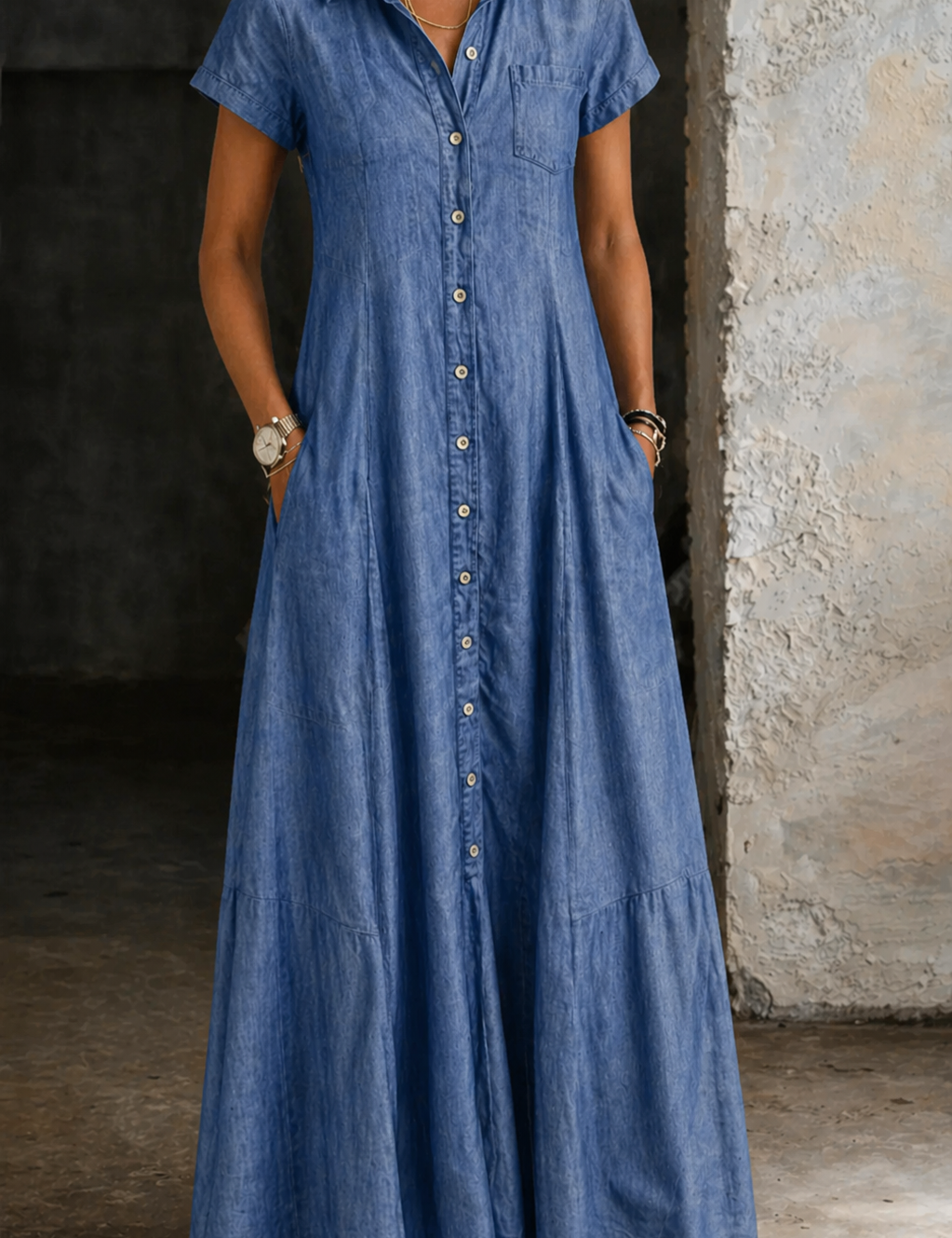 Ruby Long Denim Dress - view 8