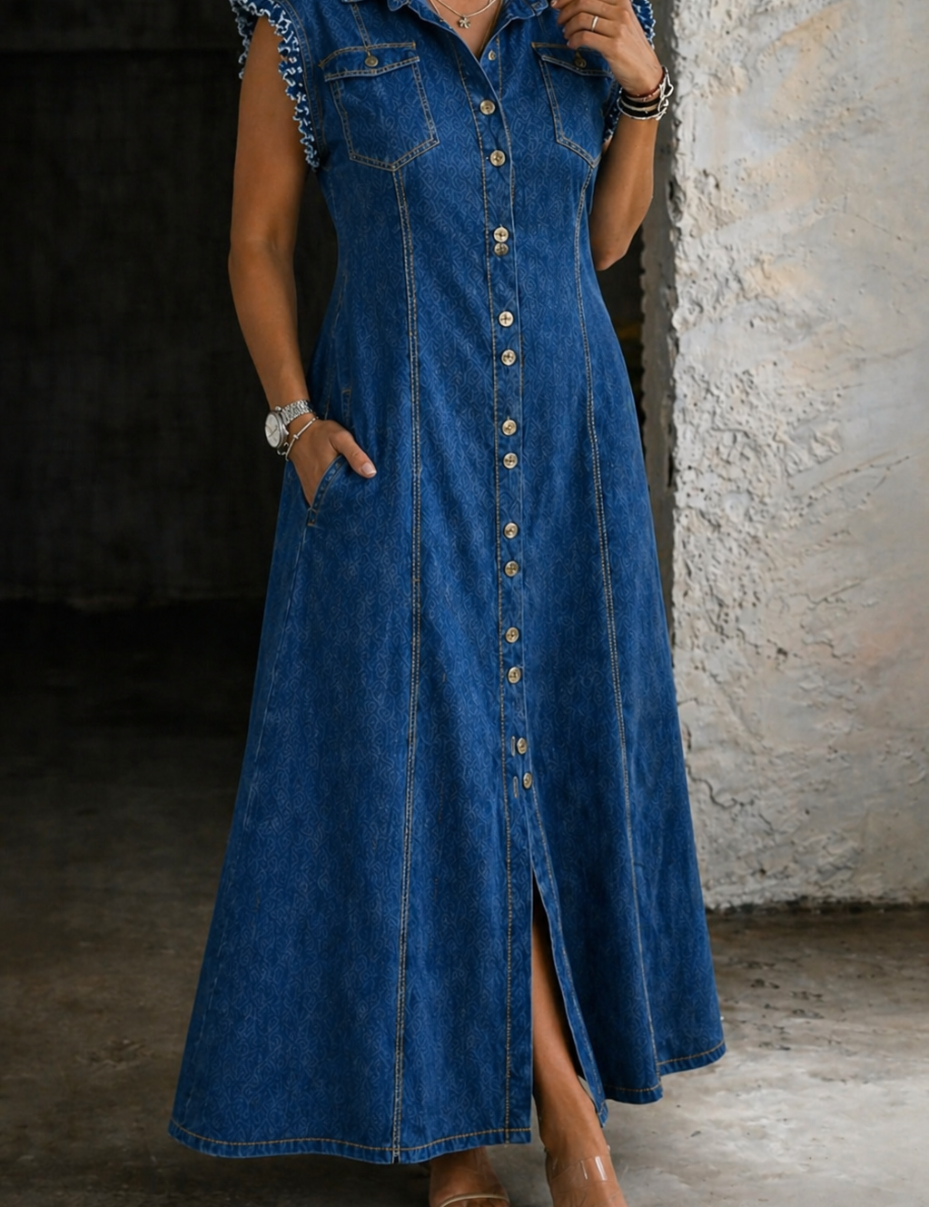 Saskia Plus-Size Denim Dress - view 2