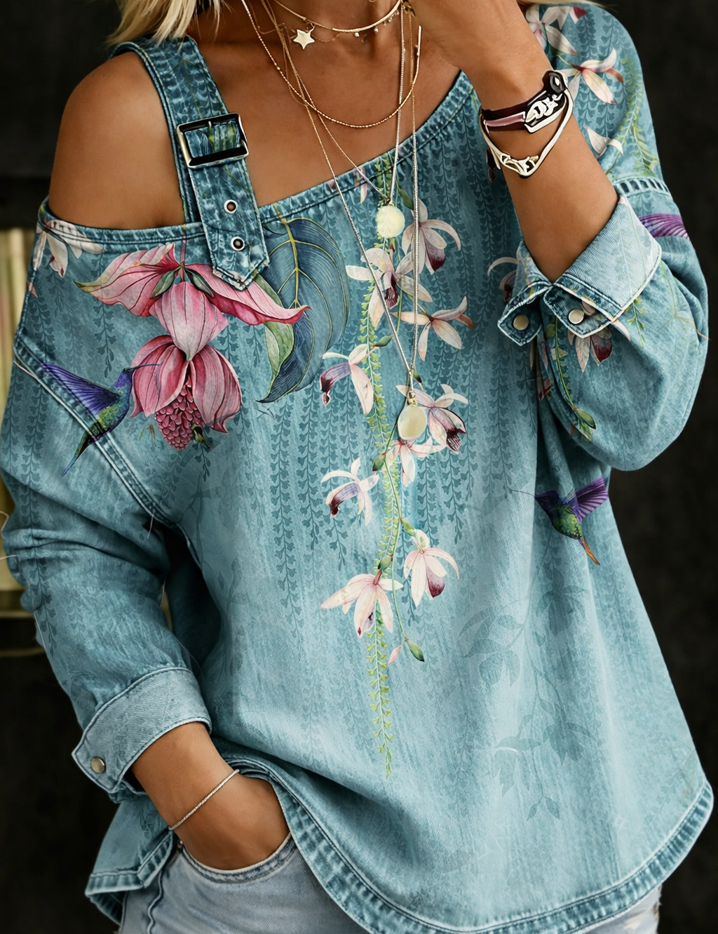 Mia Off-the-Shoulder Denim Top - view 2