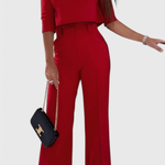 Cleo, Elegant Top & Wide-Leg Trousers Set