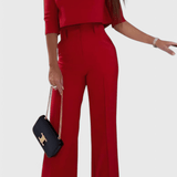 Cleo, Elegant Top & Wide-Leg Trousers Set