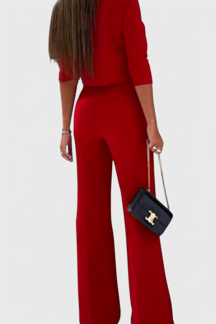 Cleo, Elegant Top & Wide-Leg Trousers Set