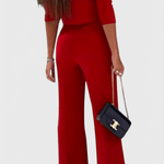 Cleo, Elegant Top & Wide-Leg Trousers Set