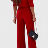 Cleo, Elegant Top & Wide-Leg Trousers Set