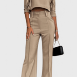 Cleo, Elegant Top & Wide-Leg Trousers Set