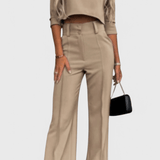 Cleo, Elegant Top & Wide-Leg Trousers Set