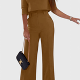 Cleo, Elegant Top & Wide-Leg Trousers Set