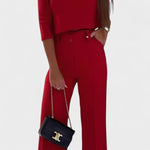 Cleo, Elegant Top & Wide-Leg Trousers Set