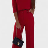 Cleo, Elegant Top & Wide-Leg Trousers Set