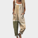 Comfortable printed overalls, front view