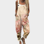 Comfortable printed overalls, front view