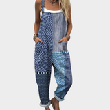 Comfortable printed overalls, front view