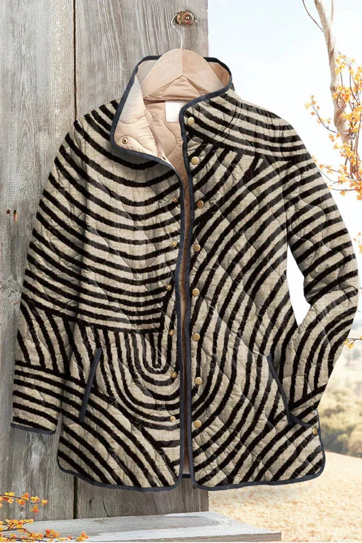 Dorothy Quilted Jacket with Zebra Stripes - view 2