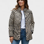 Dorothy Quilted Jacket with Zebra Stripes