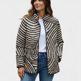 Dorothy Quilted Jacket with Zebra Stripes