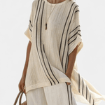 Daisy, Striped Oversized Top & Palazzo Trousers Set
