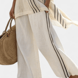 Daisy, Striped Oversized Top & Palazzo Trousers Set