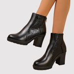 Kathryn, Leather Shoes with Block Heels