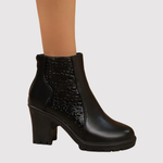 Kathryn, Leather Shoes with Block Heels