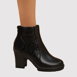 Kathryn, Leather Shoes with Block Heels
