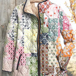Edwina Quilted Patchwork Jacket in Pastel Shades - view 2
