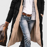 Meredith, Cosy Longline Hooded Coat