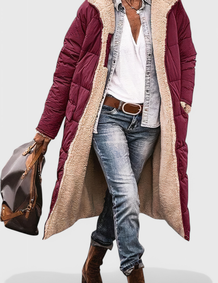 Meredith, Cosy Longline Hooded Coat