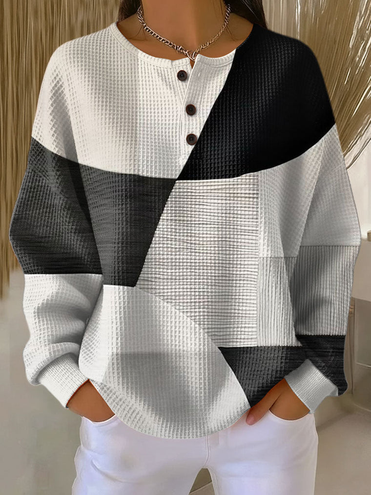 Christa | Patchwork Jumper in Black and White