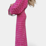 Ella, Pink Checked Jacket & Maxi Skirt Set
