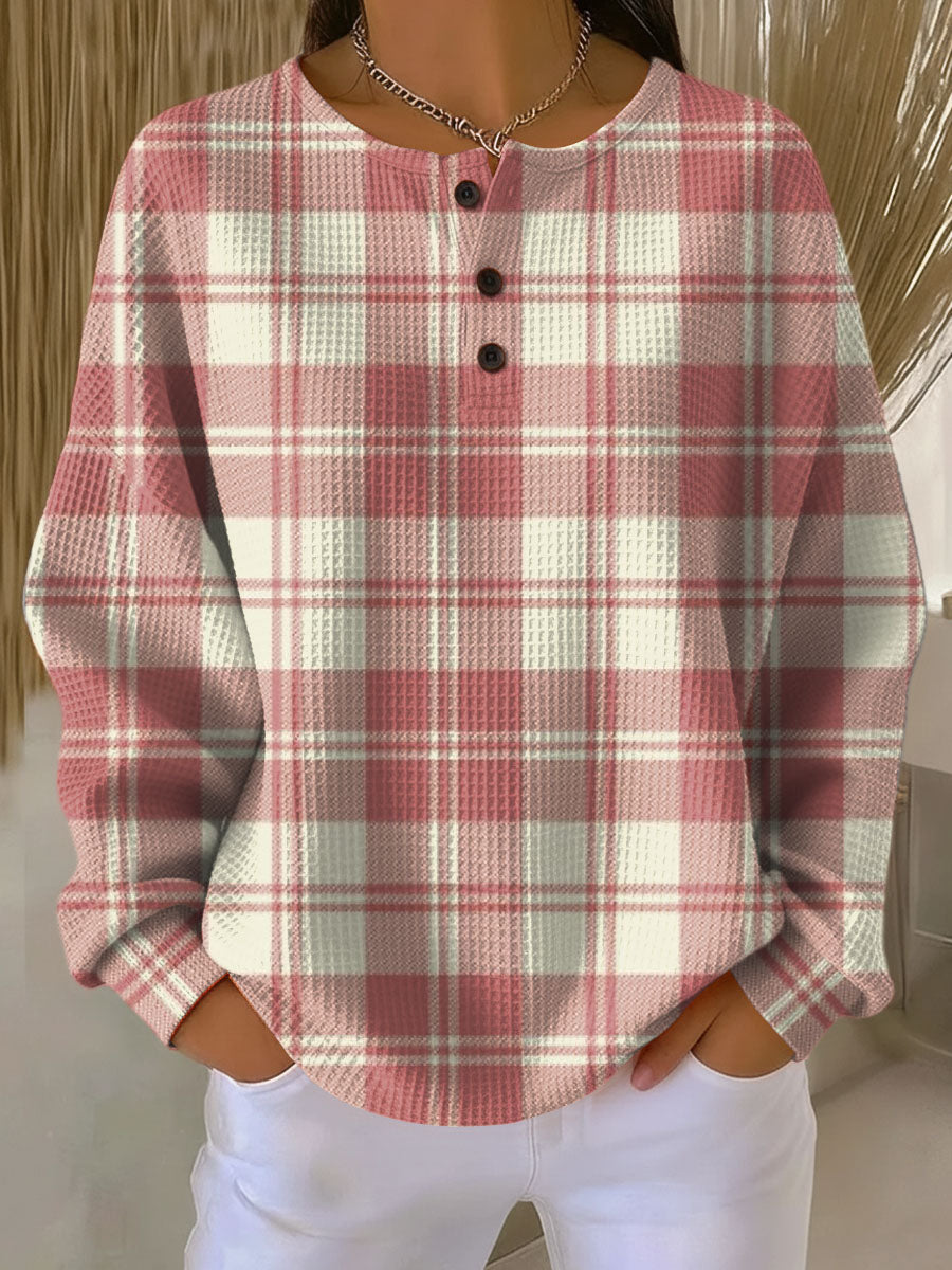Svenja Jumper with Check Pattern in Rose