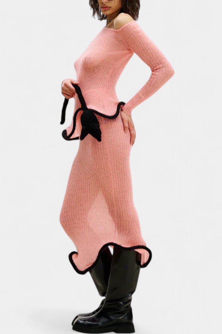 Emma, Fitted Knitted Top & Maxi Skirt Set