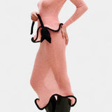 Emma, Fitted Knitted Top & Maxi Skirt Set